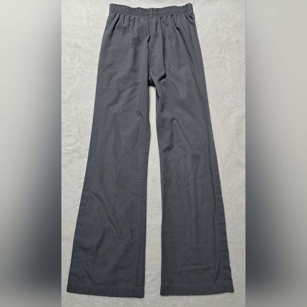 Urbane Scrub Pants Size XS Xsmall Stretch Waist Flare Wide Leg Gray Work It Fit